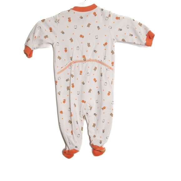 Halloween-Themed Baby Onesie Pajamas Size 6M By Carters White & Orange Cotton - Picture 5 of 8